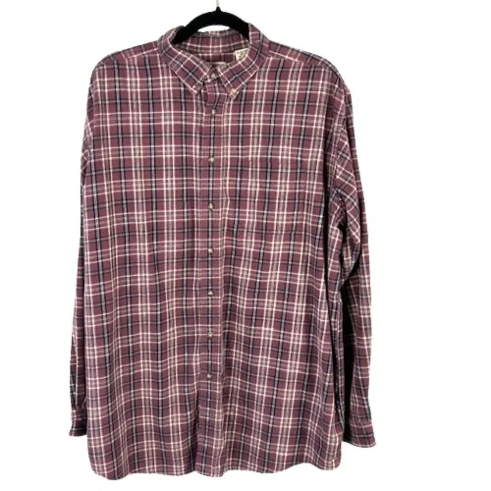 LL Bean Mens Purple Flannel Shirt XLT - Picture 4 of 9
